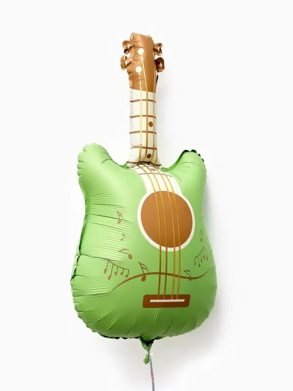 Воздушный шар фольгированный 35" "Гитара" цвет зеленый