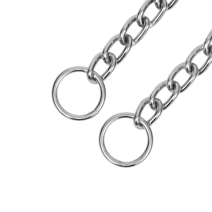 Ошейник - удавка металлический однорядный, 65 см, толщина проволоки 3,5 мм Ошейник - удавка металлический однорядный, 65 см, толщина проволоки 3,5 мм