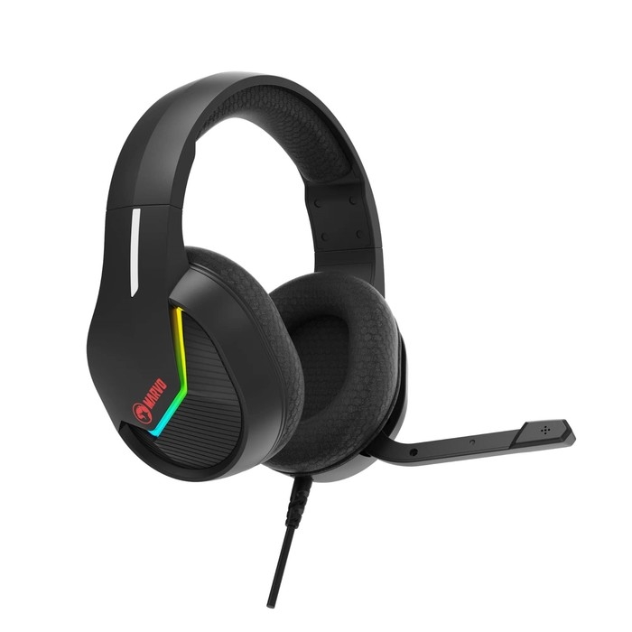 Наушники Marvo H8618 BK, игровые, полноразмерные, микрофон, USB, 2 м, RGB, чёрные Наушники Marvo H8618 BK, игровые, полноразмерные, микрофон, USB, 2 м, RGB, чёрные