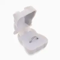 Футляр под кольцо, серьги &laquo;Мишка&raquo;, бархатный, 4.5&times;5&times;3.5 см, белый