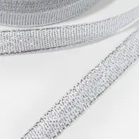 Лента парчовая, 10 мм, 23&plusmn;1 м, цвет серебряный