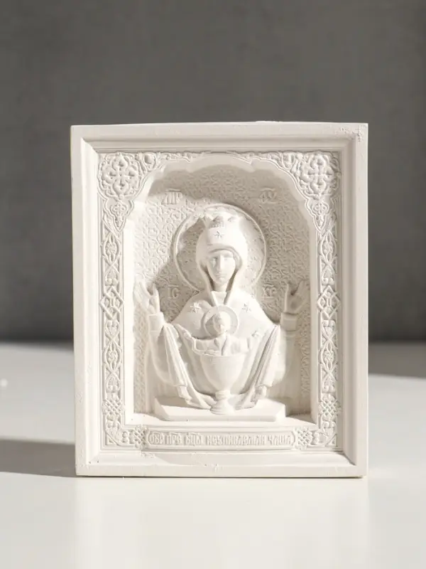 Икона &laquo;Неупиваемая чаша&raquo; с подвесом, 12&times;10&times;2 см, гипс