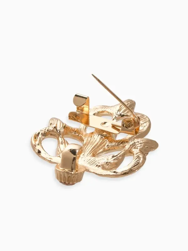 Зажим для кардигана Зажим для кардигана "Ажур", цветы, цвет золотой в золоте
