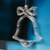 Гирлянда &laquo;Бахрома&raquo; 2.4&times;0.9 м с насадками &laquo;Колокольчики&raquo;, IP20, прозрачная нить, 138 LED, свечение белое, 8 режимов, 220 В