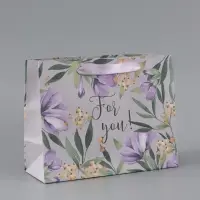 Пакет подарочный крафтовый, упаковка, &laquo;For you&raquo;, 22&times;17.5&times;8 см
