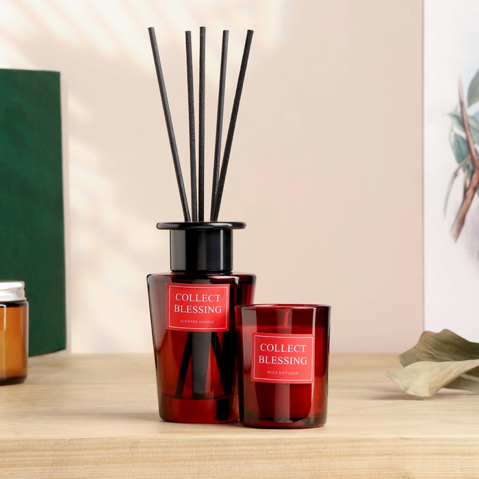 Набор в клетке Набор в клетке "Ароматный дуэт" диффузор 100 мл и свеча 5х6 см, гранатовое дерево