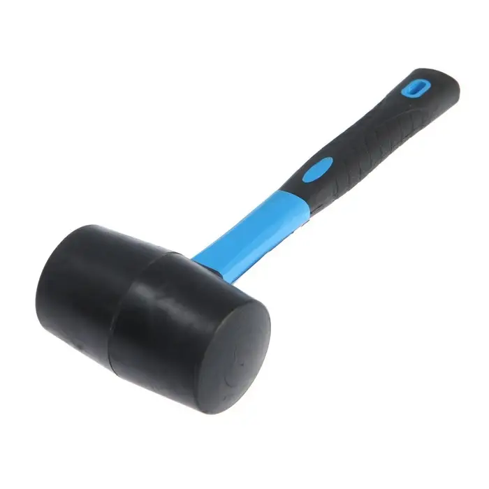 Киянка ТУНДРА, фиберглассовая рукоятка, черная резина, 450 г