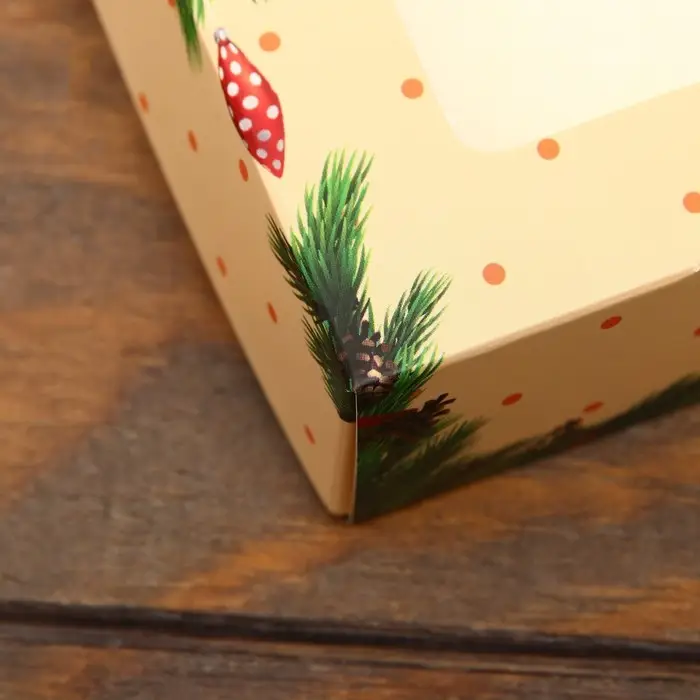 Коробка складная Коробка складная "Праздничное настроение", 20 х 12 х 4 см с окном