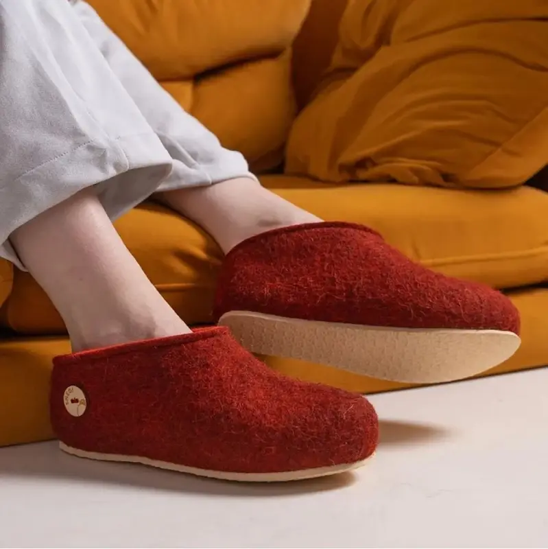 Домашние валенки Cant, красно-коричневые (терракот), размер 35