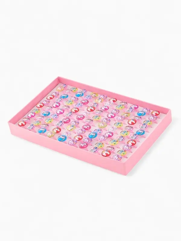 Кольцо &laquo;Выбражулька. Единороги&raquo;, фасовка 100 шт. рисунок МИКС, цвет МИКС, безразмерное