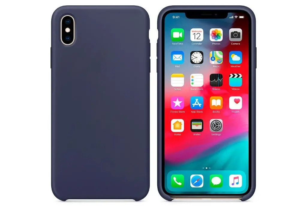 Чехол Iph XS Max Silicon Case 100% ORG Midnight Blue (c LOGO)