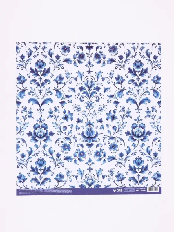 Бумага для скрапбукинга &laquo;Русские узоры&raquo;, 180 г/м, 30.5&times;32 см