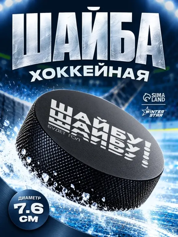 Шайба хоккейная Winter Star, взрослая, d=7.6 см