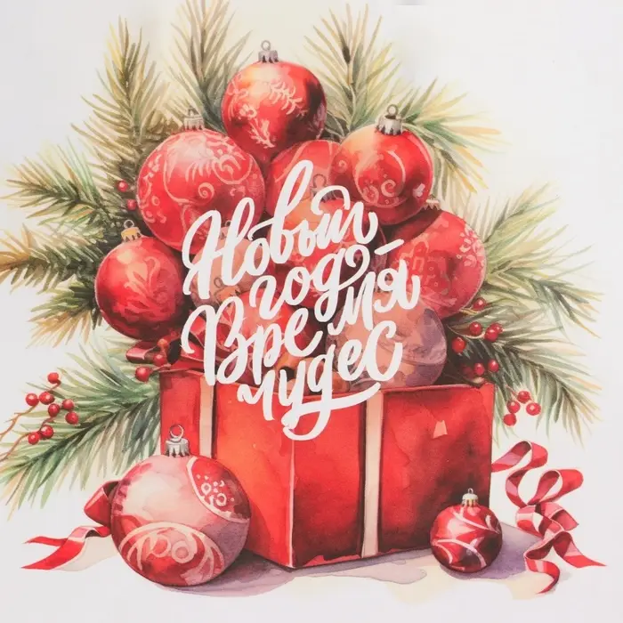 Пакет бумажный подарочный новогодний крафт Пакет бумажный подарочный новогодний крафт "Время чудес" 16 х 12 х 6 см.