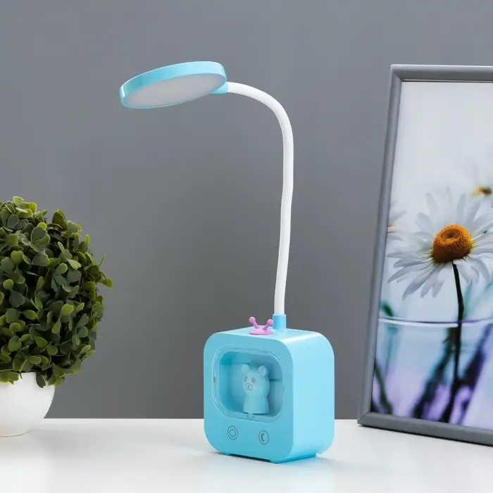Лампа настольная RISALUX &laquo;Мишка&raquo;, светодиодная, 5 Вт, USB, АКБ, МИКС, 5&times;10&times;43 см