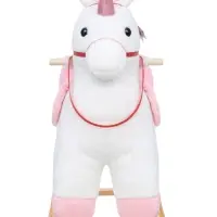 Качалка "Единорог", со спинкой, цвет белый