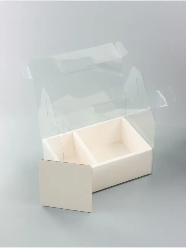 Коробка с PVC для цветов и десертов 26&times;18&times;30 см, белый