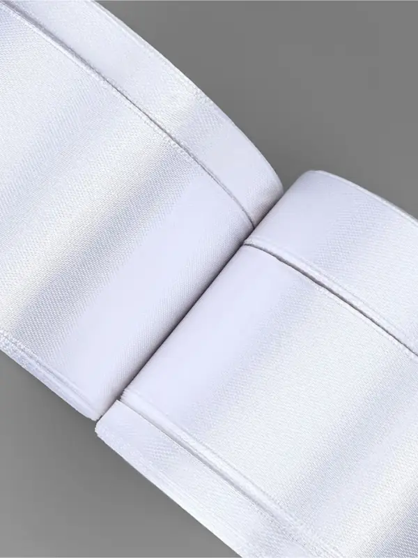 Атласная лента, набор 5 шт., 6/10/20/40/50 мм, 23&plusmn;1 м, белая №01