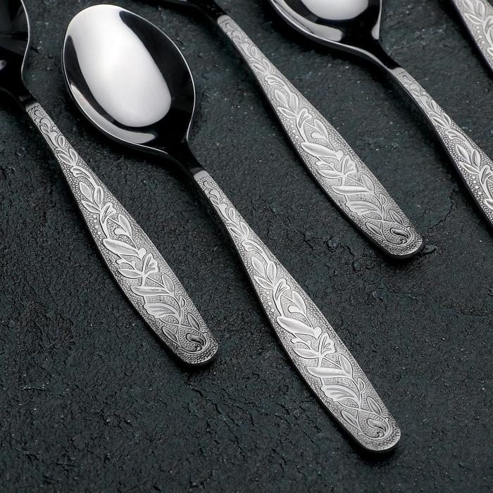 Набор чайных ложек &laquo;Уралочка&raquo;, толщина 2 мм, картонная коробка, 6 шт, цвет серебряный