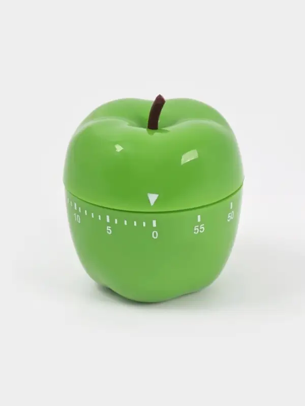 Таймер механический Доляна &laquo;Яблоко&raquo;, кухонный, 6.5&times;7 см, зелёный