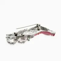 Брошь "Цветы Тюльпанов в Сапогах", цвет бело-розовый в серебре