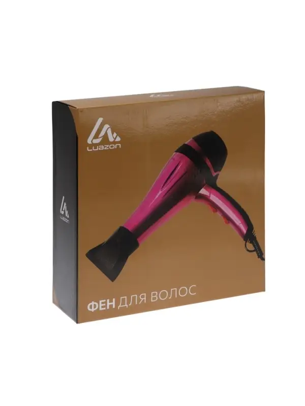 Фен Luazon LGE-004, 3800 Вт, 2 скорости, 3 температурных режима, красно-чёрный
