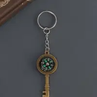 Брелок для ключей на кольце &laquo;Ключик с компасом&raquo;, металл, 2.5&times;0.5&times;5.8 см, МИКС