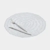 Салфетки сервировочные на стол Доляна &laquo;Бутоны&raquo;, d=38 см, 4 шт., серебряные