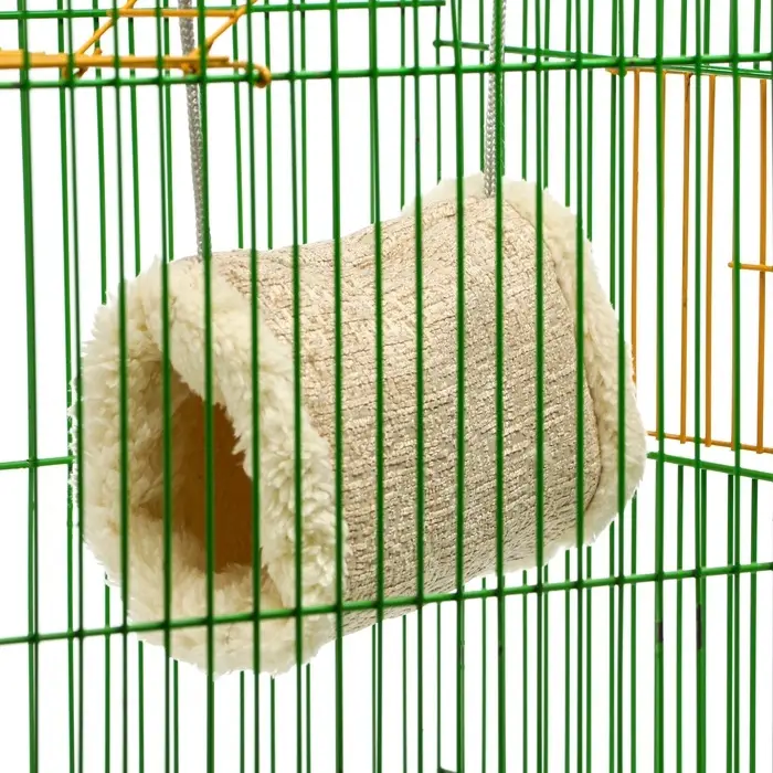Подвесной туннель для грызунов, 19&times;12&times;13 см, искусственный мех, бежевый