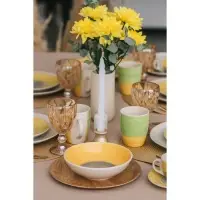 Тарелка керамическая глубокая Доляна «Бутон», 540 мл, d=18 см, цвет жёлтый Тарелка керамическая глубокая Доляна «Бутон», 540 мл, d=18 см, цвет жёлтый