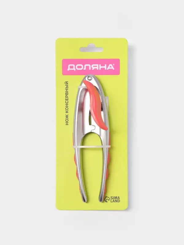 Нож консервный Доляна Redline, 4.5&times;6.2&times;15.7 см, нержавеющая сталь, красный