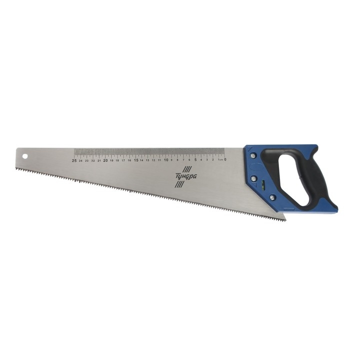 Ножовка по дереву ТУНДРА, 2К рукоятка, 2D заточка, каленый зуб, 7-8 TPI, 450 мм Ножовка по дереву ТУНДРА, 2К рукоятка, 2D заточка, каленый зуб, 7-8 TPI, 450 мм