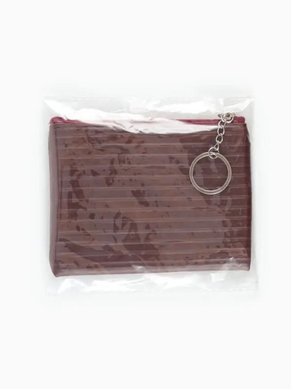 Кошелёк-монетница на молнии, однотонный, 15&times;0.5&times;11 см, бордовый