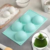 Форма для выпечки Доляна &laquo;Полусфера&raquo;, силикон, 29.5&times;17 см, 5 ячеек, d=8 см, МИКС