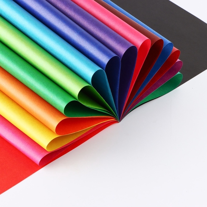 Набор: цветной картон 10 листов 220 г/м² односторонний и цветная бумага, 16 листов двусторонняя А4 Набор: цветной картон 10 листов 220 г/м² односторонний и цветная бумага, 16 листов двусторонняя А4