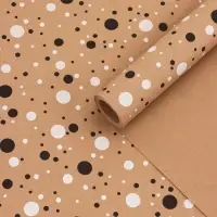 Крафт бумага «Конфетти» черный/белый на коричневом фоне, 0.72×10±5% м, 60 г Крафт бумага «Конфетти» черный/белый на коричневом фоне, 0.72×10±5% м, 60 г