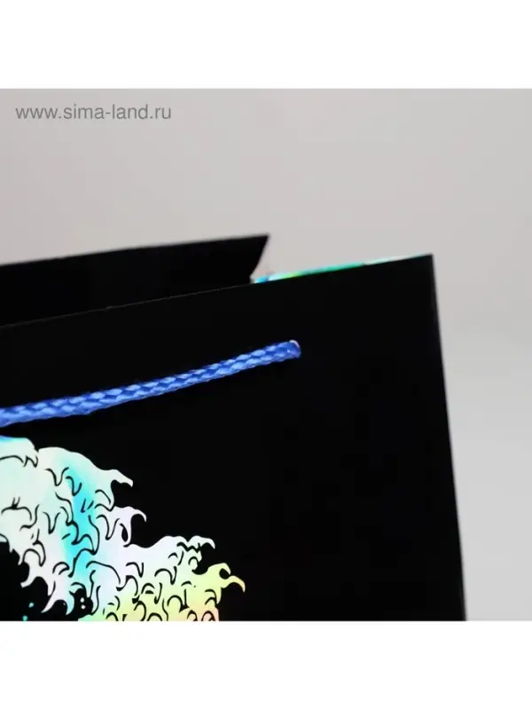 Пакет подарочный голографический, упаковка, The sea, 27&times;23&times;11.5 см