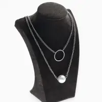 Бюст для украшений QF, 12&times;6&times;19 см, h=19 см, флок, серый графит