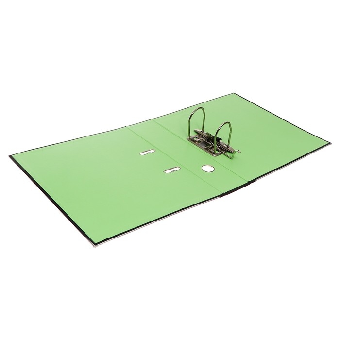 Папка-регистратор А4, 75 мм, Lamark, ПВХ, двухстороннее покрытие, металлическая окантовка, карман на корешок, собранная, черный/зелёный Папка-регистратор А4, 75 мм, Lamark, ПВХ, двухстороннее покрытие, металлическая окантовка, карман на корешок, собранная, черный/зелёный