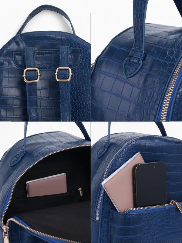 Рюкзак женский на молнии, с карманом, размер 24&times;12&times;31 см, синий