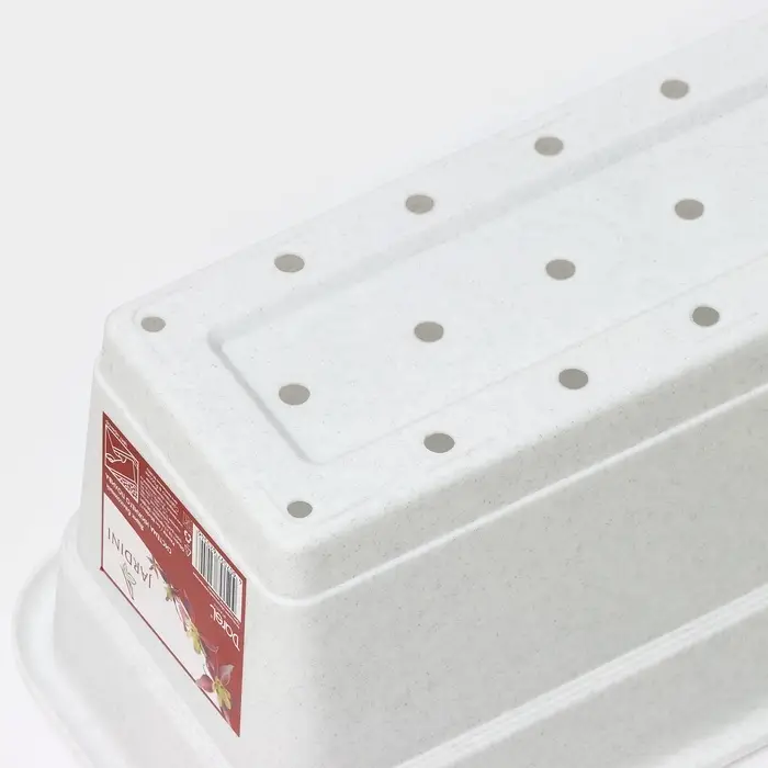 Ящик балконный для цветов, 16 л, 80&times;20&times;17.5 см, пластиковый, цвет мраморный