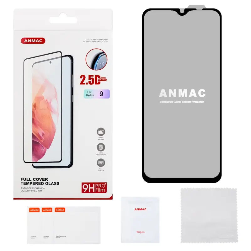Защитное стекло Xiaomi Redmi 9 Full Cover ANMAC Арт.1137356