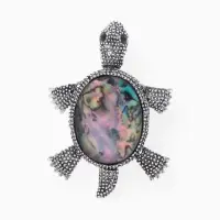 Брошь &laquo;Галиотис&raquo;, черепашка, в черненом серебре