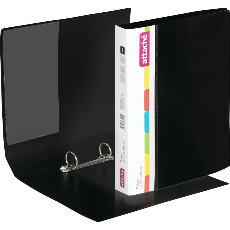 Папка на 2-х кольцах пласт. 35/42мм А4 ATTACHE F502/07 черная Р