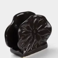 Салфетница &laquo;Цветок&raquo;, 12&times;5&times;10 см, керамика, коричневая