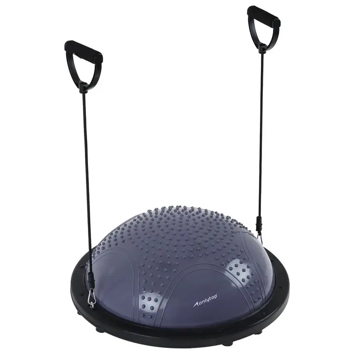 Полусфера BOSU гимнастическая ONLYTOP, массажная, с насосом, 58&times;25 см, серая