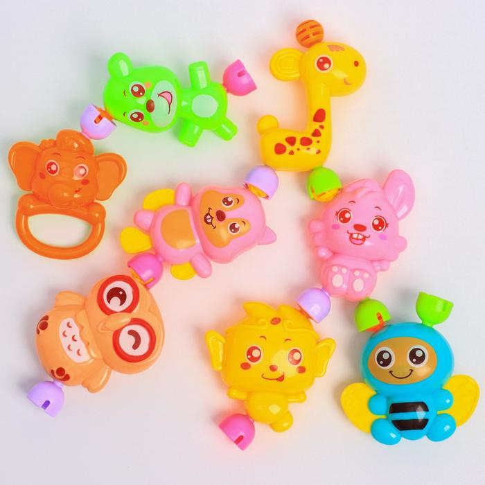 Набор погремушек «Собери меня», 7 шт., яркие цвета, Крошка Я Набор погремушек «Собери меня», 7 шт., яркие цвета, Крошка Я