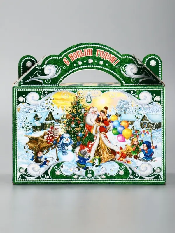 Подарочная новогодняя коробка Подарочная новогодняя коробка "Чудо-тройка", Чемоданчик средний 20×12×19 см 10653025