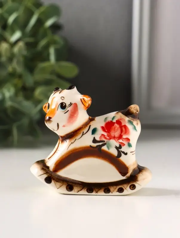 Фигурка фарфор &laquo;Козлик - качалка&raquo;, 6.5 см, гжель цветная, МИКС