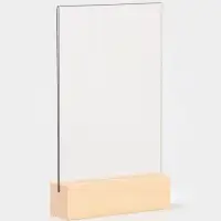 Тейбл-тент А5, оргстекло 2 мм, на деревянной подставке, 15&times;4&times;25 см